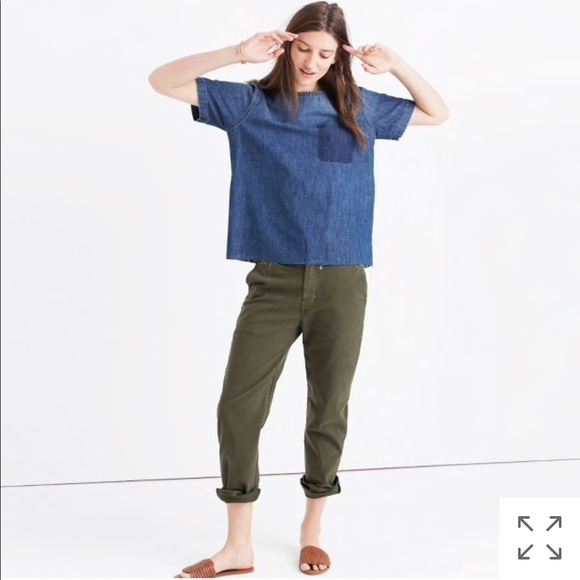 Madewell Tops - Madewell denim raw-edge tee